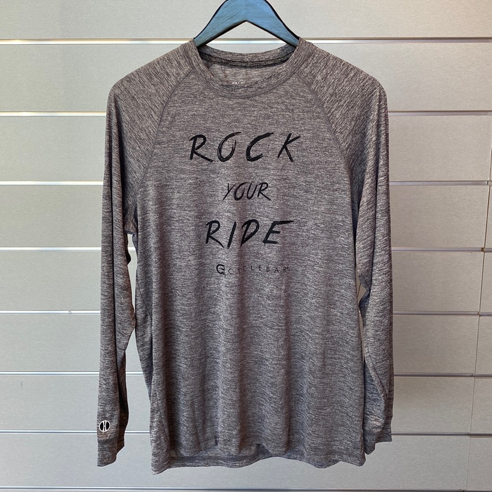 CycleBar Long Sleeve Tee - Rock Your Ride - Graphite - NWT